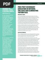 Free post-secondary education in Ontario