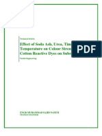 Effect of Soda Ash, Urea, Time and Temperature On Colour Strength of Cotton Reactive Dyes On Substrate