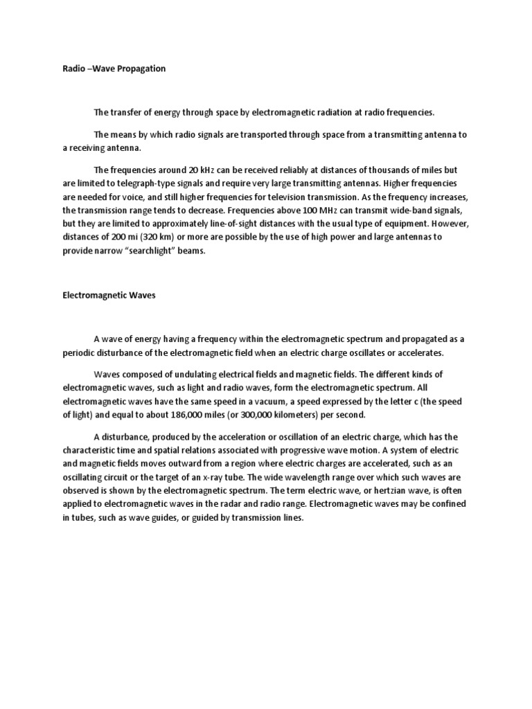 Radio Wave Propagation Explained | PDF | Radio Propagation | Ionosphere