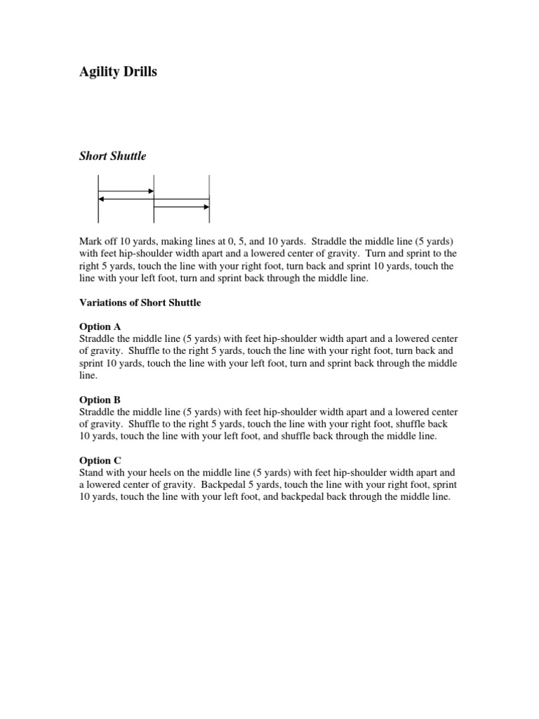 Agility Drills Long List | PDF | Sports | Leisure
