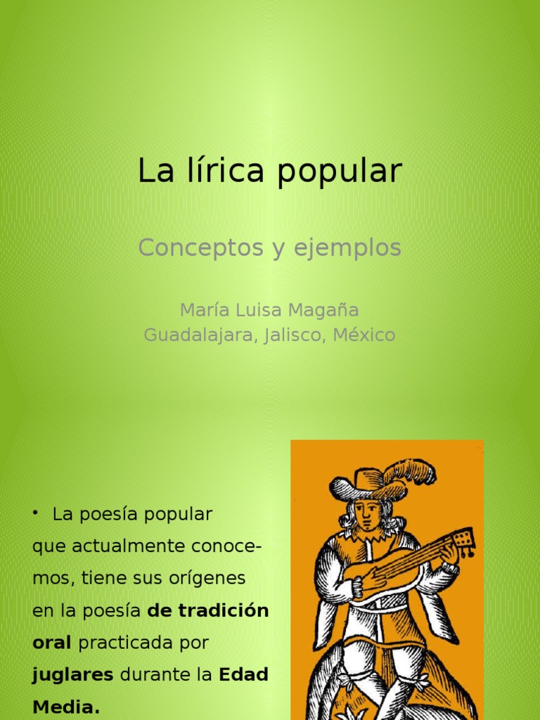 La lírica popular Corrido Poesía