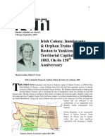 Irish Colony, Immigrants & Orphan Trains From Boston to Yankton, Dakota Territorial Capital 1861-1883