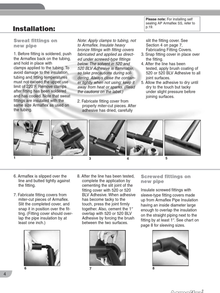 Armaflex Install PDF | PDF | Pipe (Fluid Conveyance) | Soldering