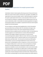 Do International Organisation's do enough to promote Gender Equality? 