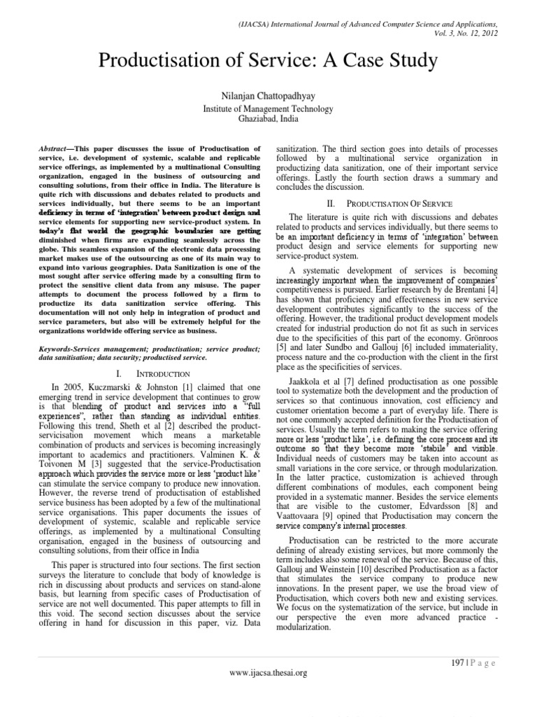 Paper 32-Productisation of Service A Case Study | PDF | Information ...