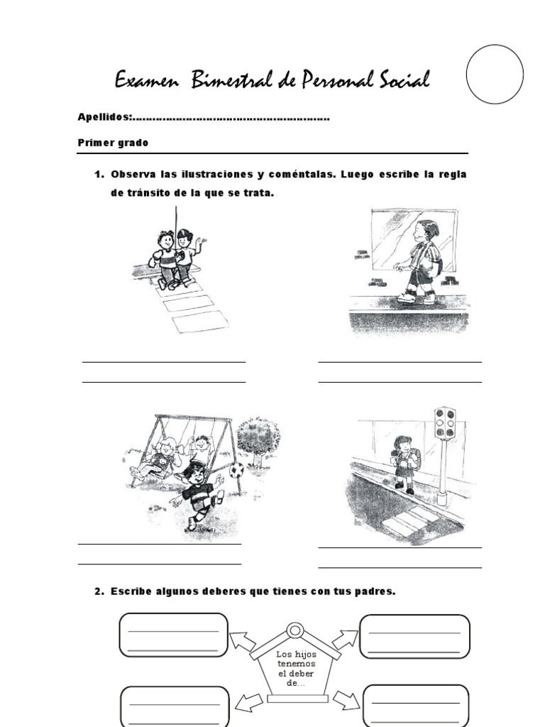 Examen de Bimestral III de Personal Social 1ºgrado | PDF