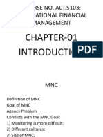 COURSE NO. ACT.5103: International Financial Management: Chapter-01