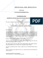 Ley 326 Ratificación del Acuerdo entre Bolivia y Cuba, sobre Cooperación para combatir el Tráfico Ilícito de Estupefacientes y Sustancias Psicotrópicas u Otras Sustancias de Efectos Simila