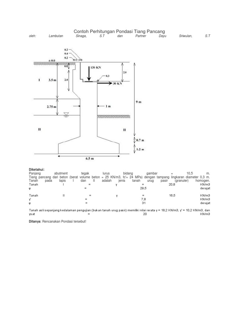 Contoh Perhitungan Pondasi Tiang Pancang