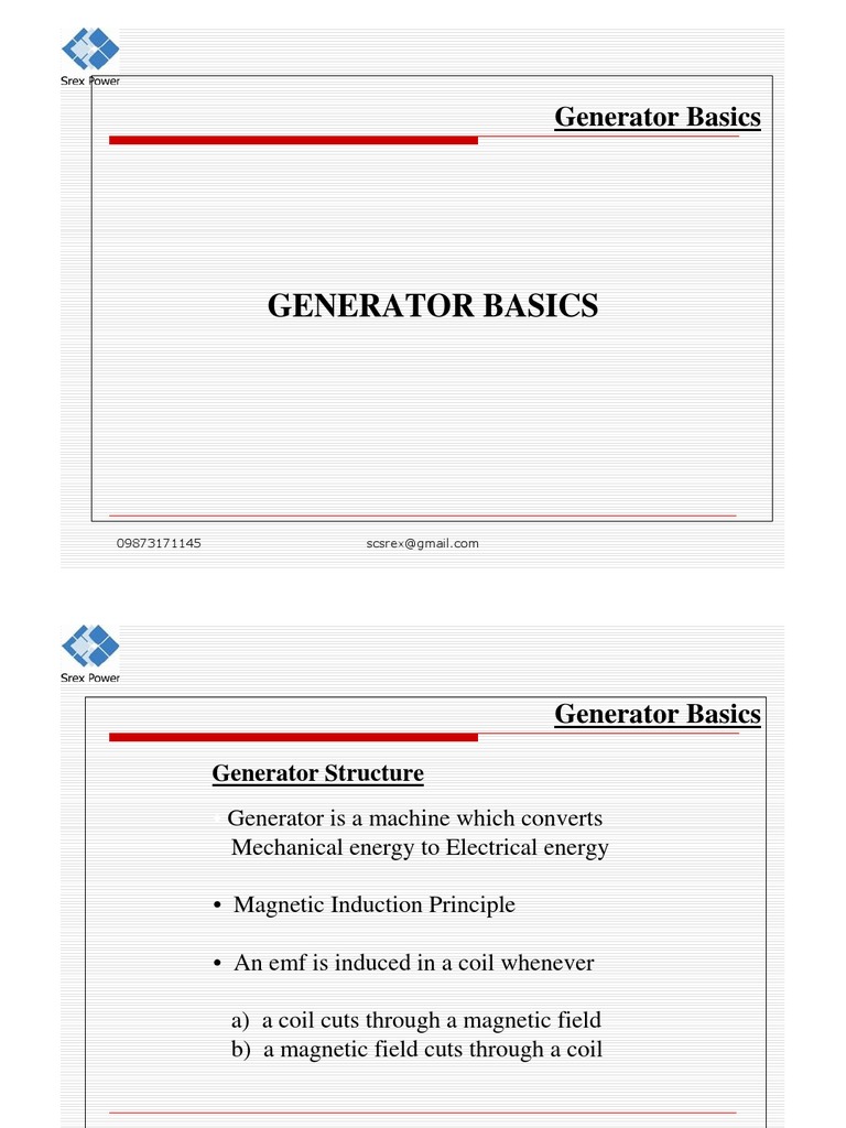 Generator Basics and Components Overview | PDF | Electric Generator ...