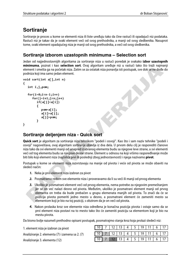 1 Sortiranje | PDF