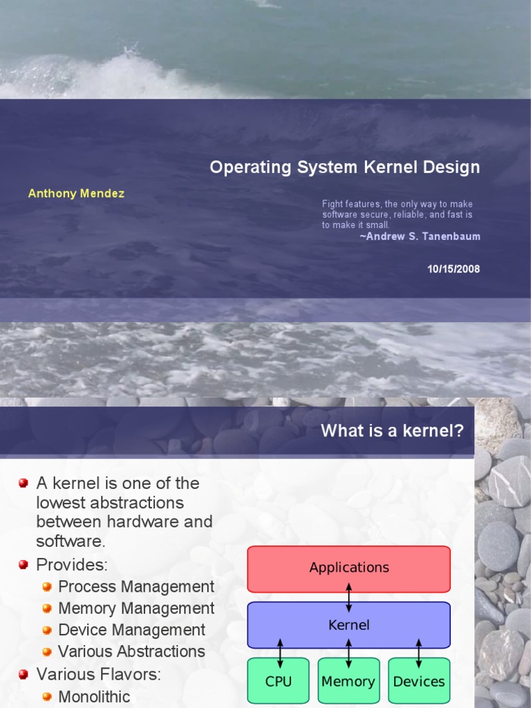 Operating System Kernel Design: Anthony Mendez | PDF | Kernel ...
