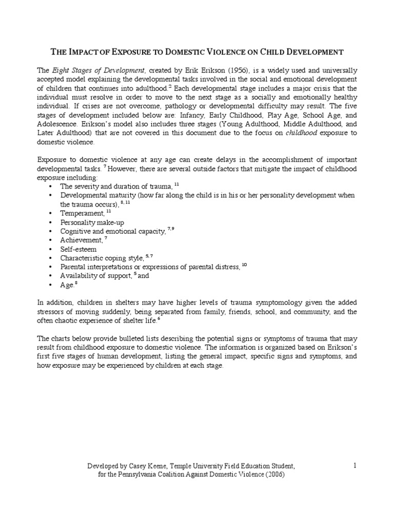 Effects of Domestic Violence on Child Development | PDF | Wellness ...