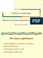 Initial Wonderings: Where Do Research Questions Come From?