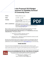 Community Forum - DDS FY10 Budget 03-30-09