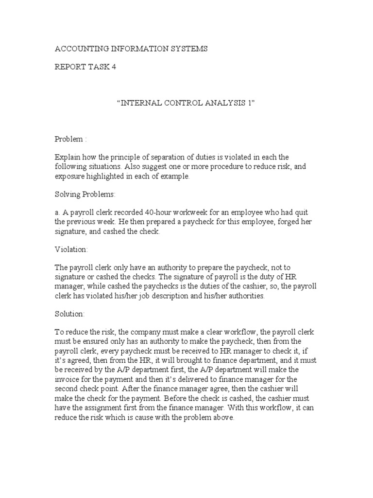 Accounting Information Systems Paycheck Payroll