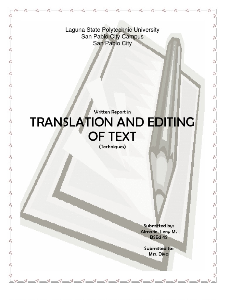 Translation and Editing of Text PDF Translations Jargon