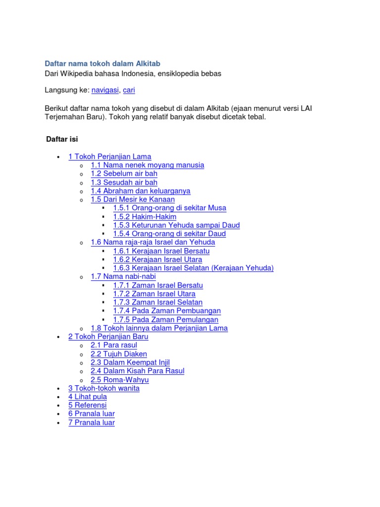 Nama Tokoh Alkitab Dan Artinya Goreng