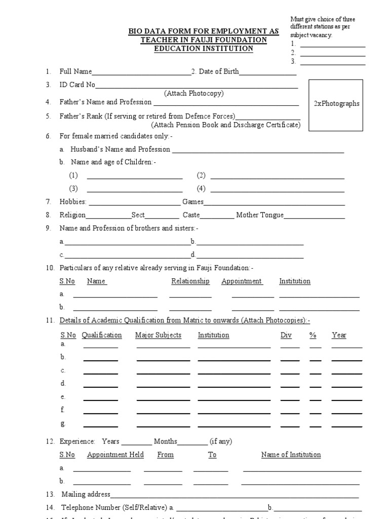 Teachers Application Form Pdf Career Growth Finance Money