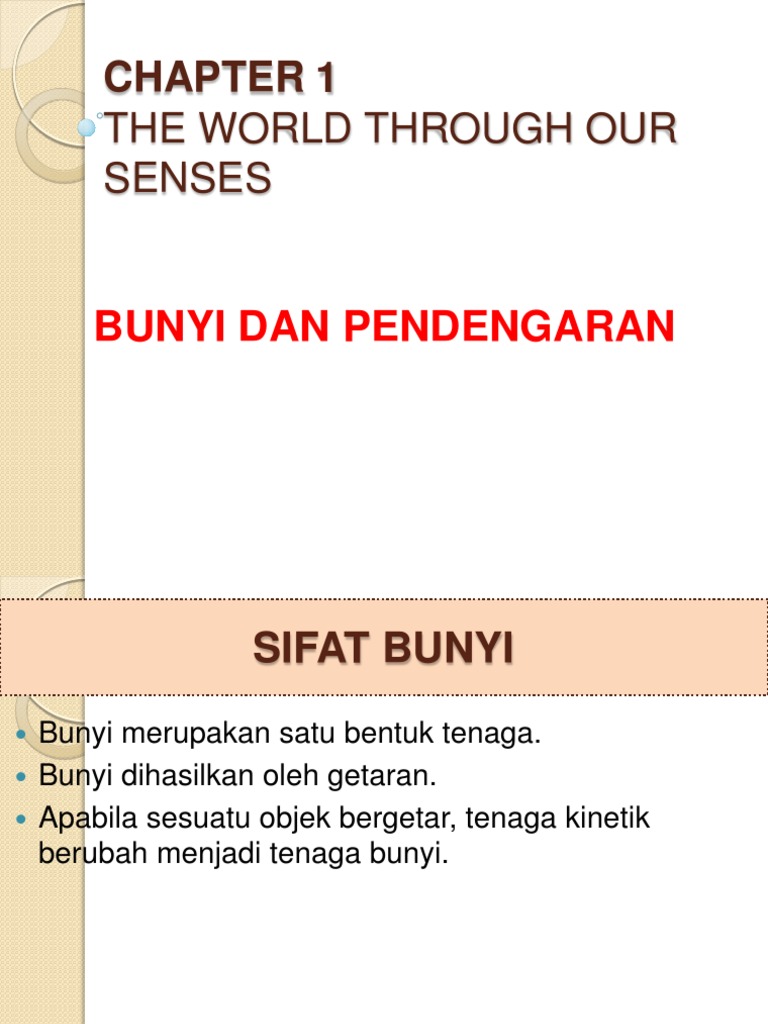 Nota Sains Bunyi Dan Pendengaran