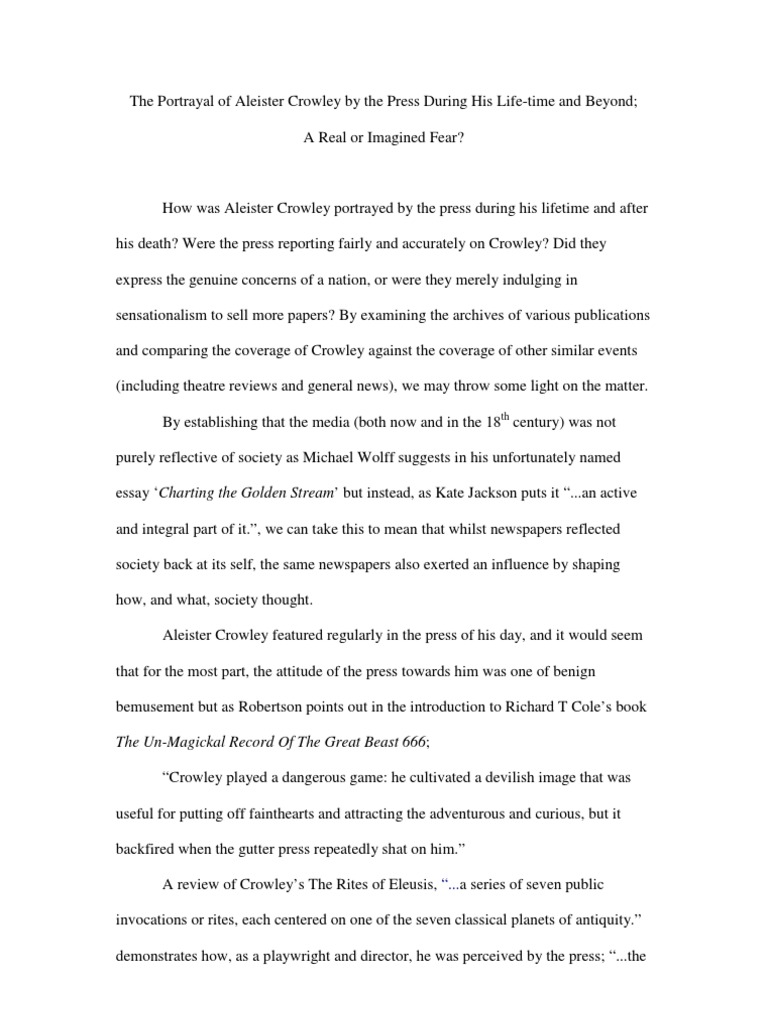 Crowley and The Press Download Free PDF Aleister Crowley