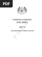 Akta Pemuliharaan Hidupan Liar 2010 Akta716