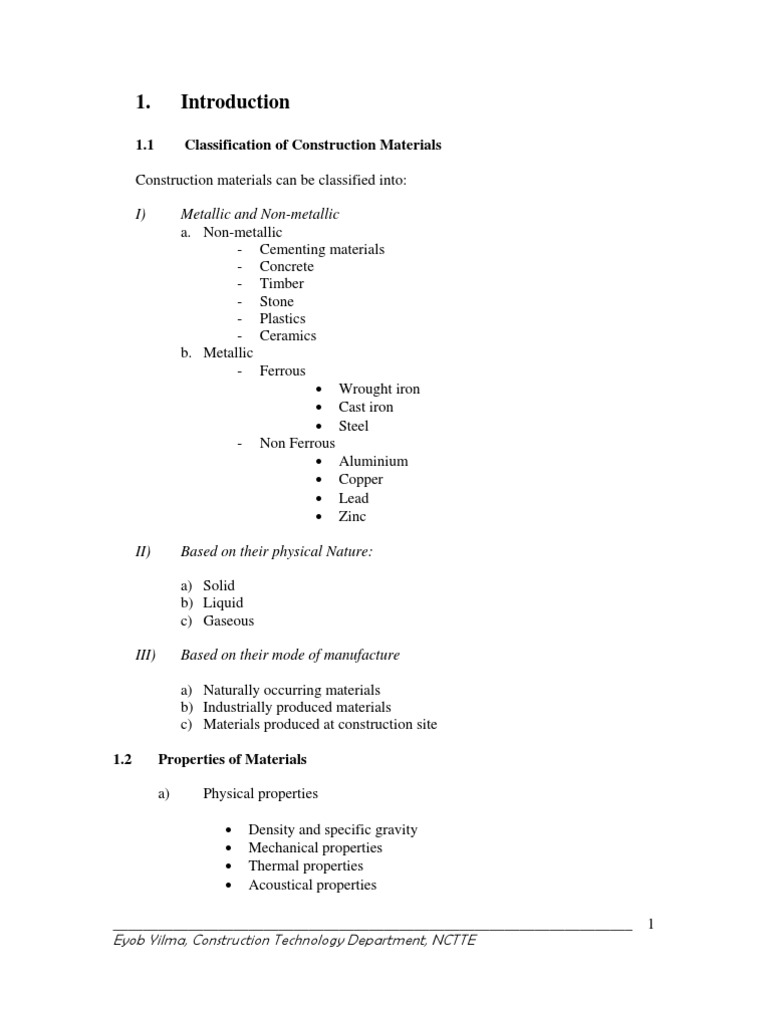 Construction Materials and Mechanical Properties | PDF
