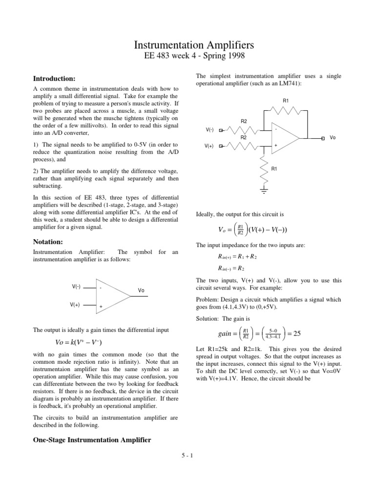 Instument Amplifier | PDF | Science & Mathematics | Technology ...
