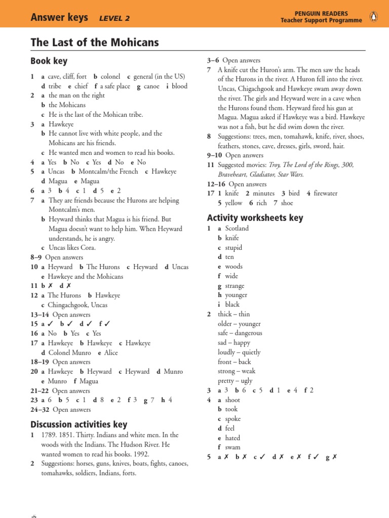 Last of the Mohicans Study Guide | PDF | The Last Of The Mohicans ...