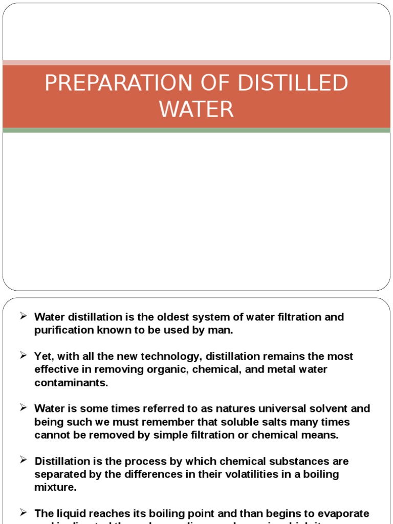 Preparation of Distilled Water Distillation Boiling