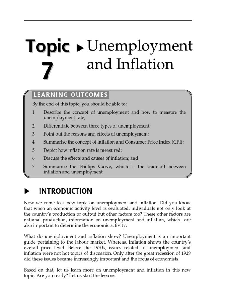 Unemployment and Inflation | PDF | Full Employment | Inflation