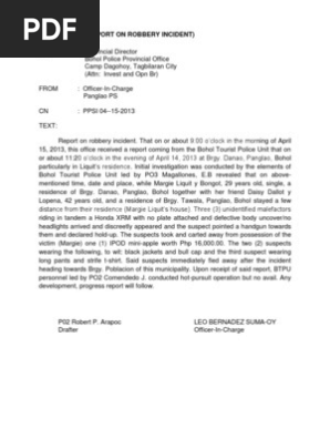 bank robbery newspaper report template