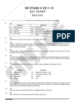 NTSE STAGE II 2011-12: Sat Paper Solution