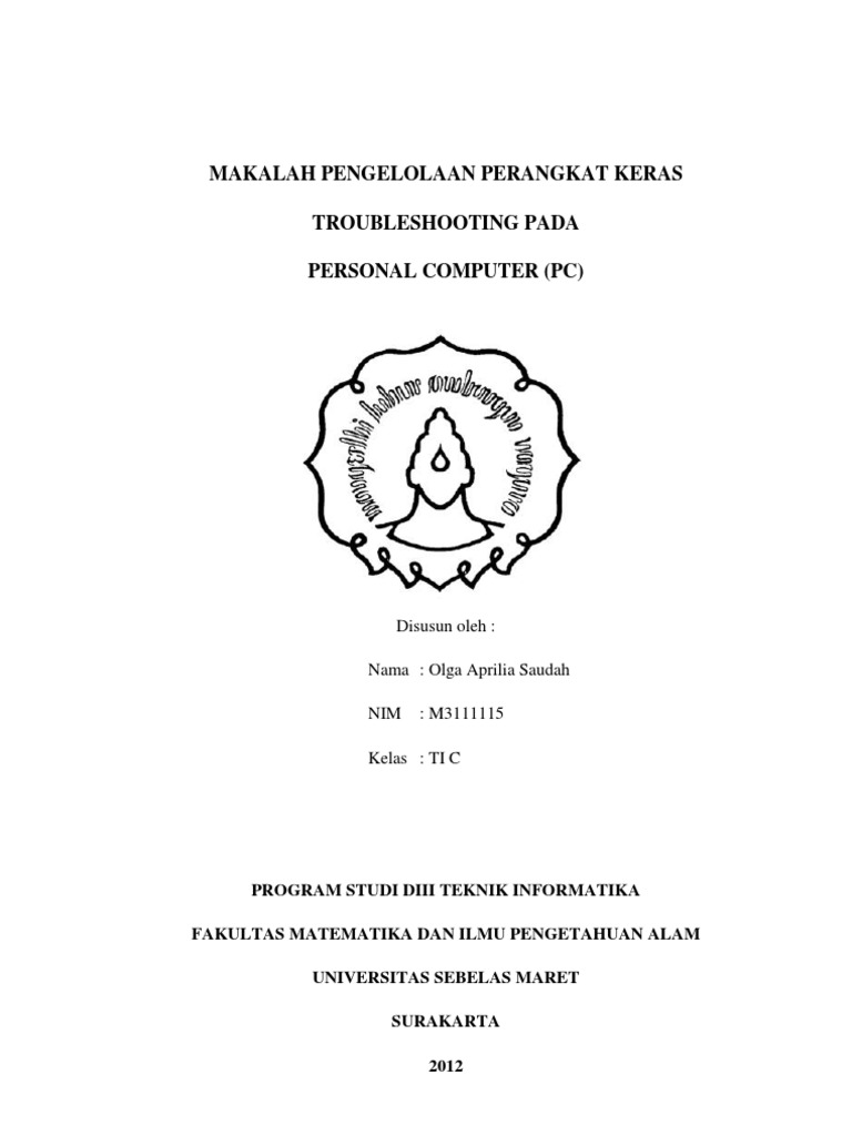 Makalah Troubleshooting Pada PC