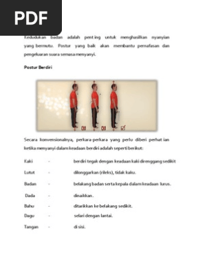 Postur Semasa Menyanyi Berdiri Atau Duduk Pdf