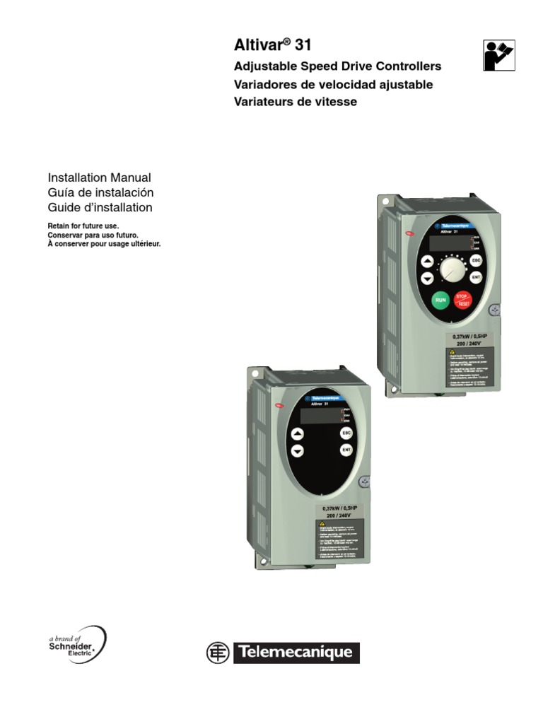Altivar 31 Adjustable Speed Drive Controllers Installation Manual PDF