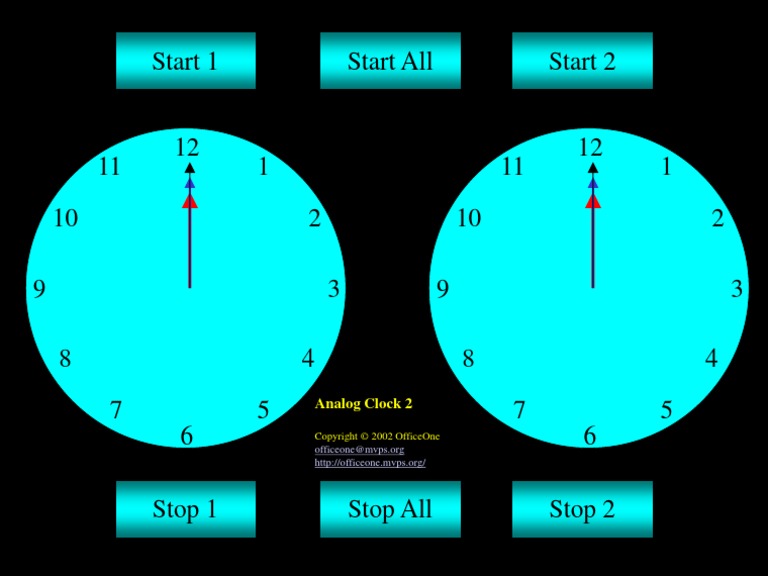 Start All Start 1 Start 2: Analog Clock 2 | PDF