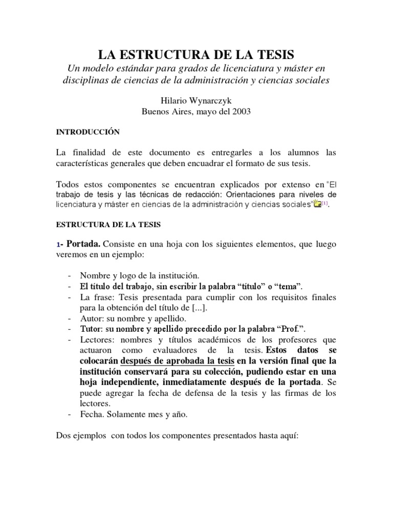La Estructura de La Tesis