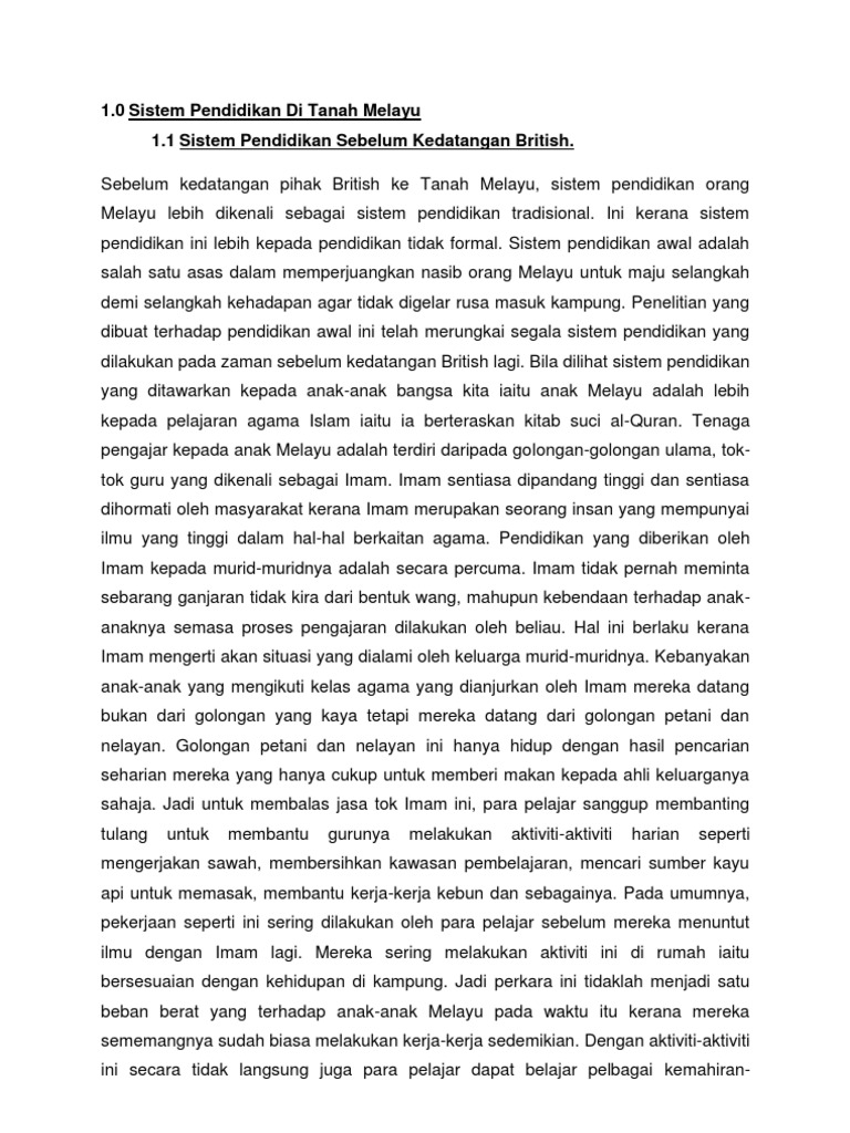 Sistem Pendidikan Di Tanah Melayu Pdf