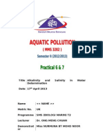 Title Alkalinity and Salinity in Water Determination Date 17 April 2013