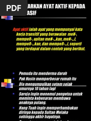 Menukarkan Ayat Aktif Kepada Ayat Pasif Pdf