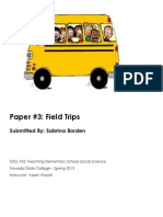 EDEL453 Spring2013 SabrinaBORDEN Paper3a-FieldTrips - 1