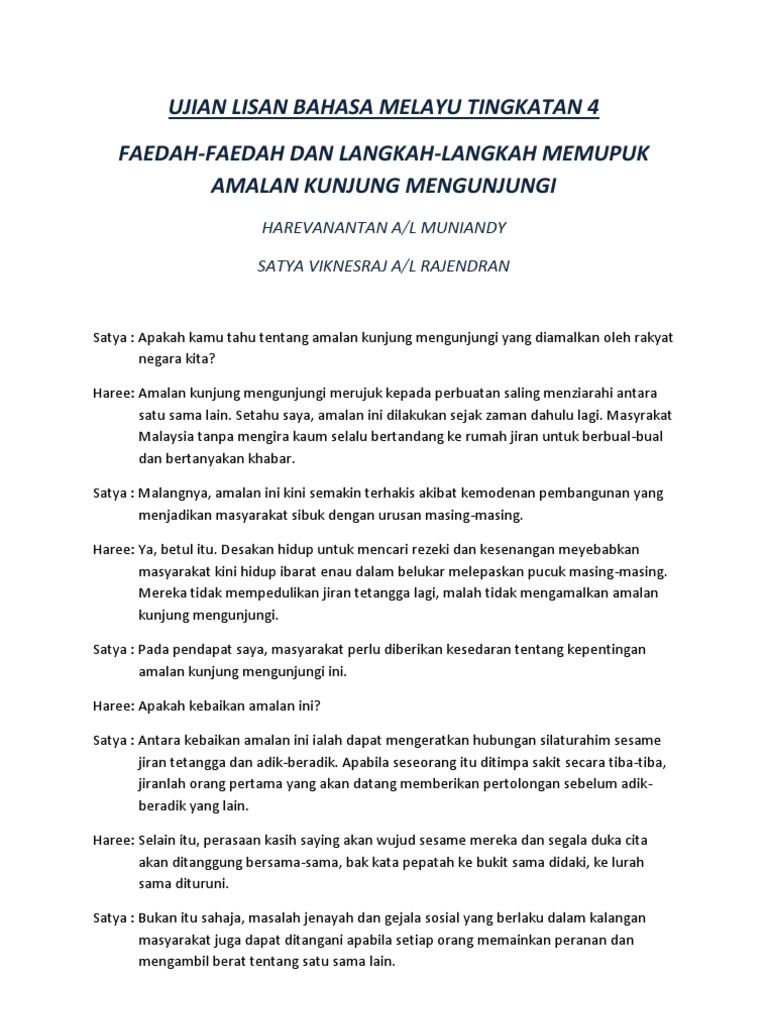 Lisan Berkumpulan BM Tingkatan 4 Lisan Berkumpulan BM Tingkatan 4