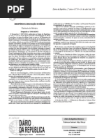 Alterações ao programa de matemática