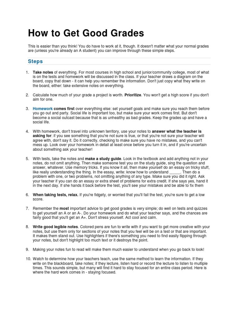 16 Steps to Achieve Good Grades | PDF