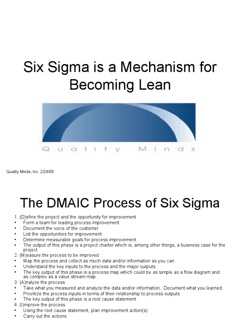 Six Sigma for Lean Transformation | PDF