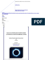 Hacia una antropologia desde la epifanía del rostro en Emmanuel Lévinas