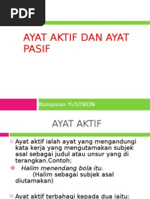 Ayat Aktif Dan Ayat Pasif Pdf