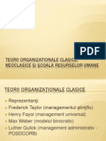 Teorii Organizationale Clasice, Neoclasice Şi Şcoala Resurselor