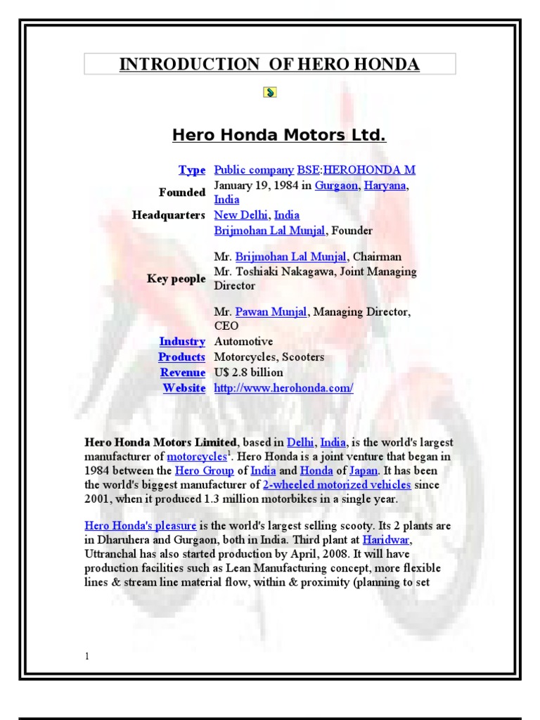 hero honda ltd